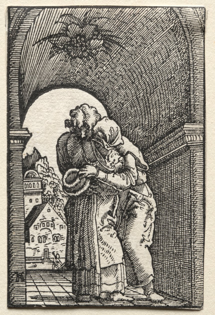 Pád a vykoupení člověka: Objetí Joachima a Anny u Zlaté brány, 1515. od Albrecht Altdorfer
