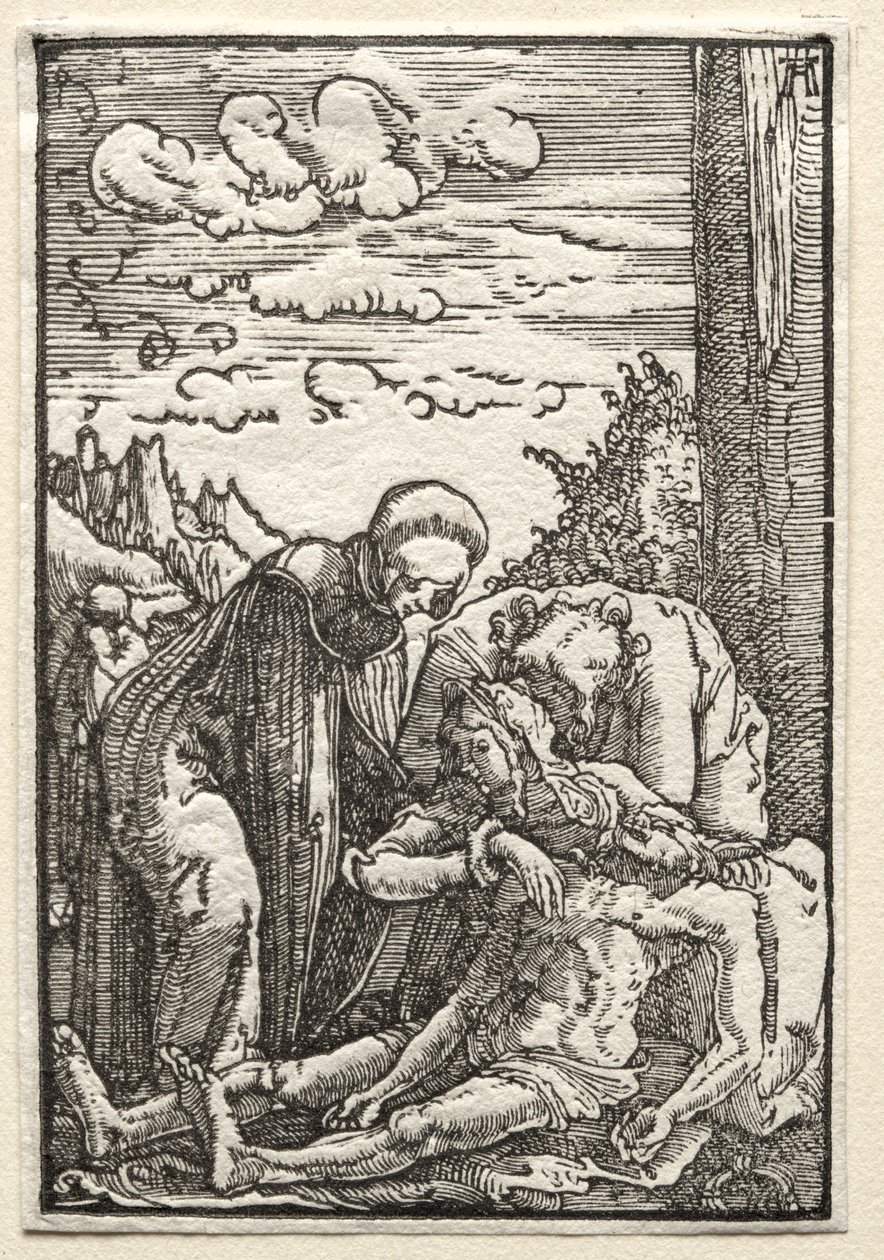 Pád a vykoupení člověka: Oplakávání pod křížem od Albrecht Altdorfer