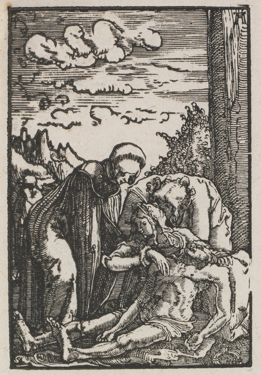Pád a vykoupení člověka: Oplakávání pod křížem, c. 1515. od Albrecht Altdorfer