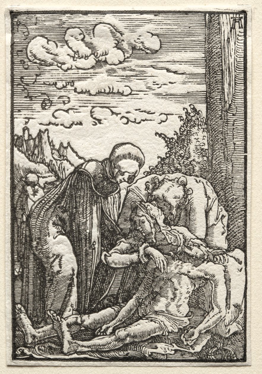 Pád a vykoupení člověka: Oplakávání pod křížem, c. 1515. od Albrecht Altdorfer
