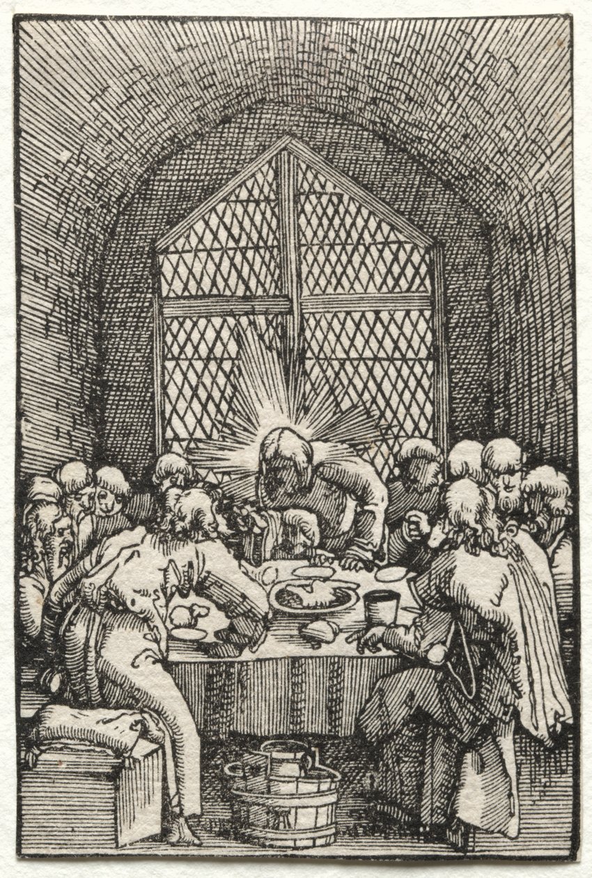 Pád a vykoupení člověka: Poslední večeře od Albrecht Altdorfer