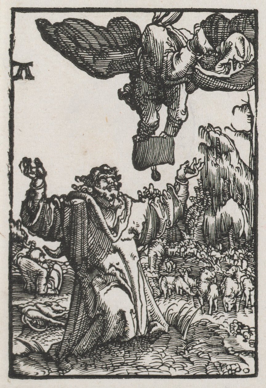 Pád a vykoupení člověka: Poselství anděla Joachimovi od Albrecht Altdorfer