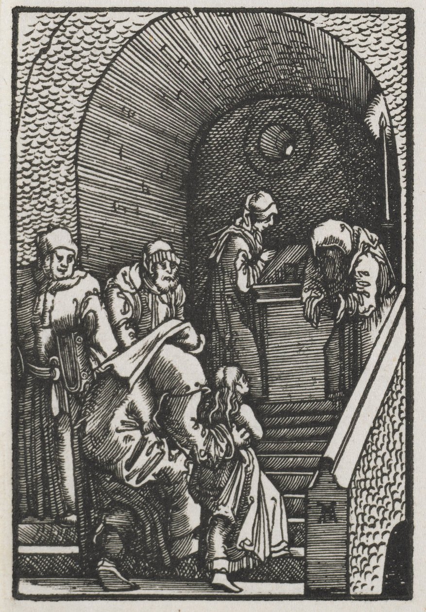 Pád a vykoupení člověka: Uvedení Panny Marie do chrámu od Albrecht Altdorfer