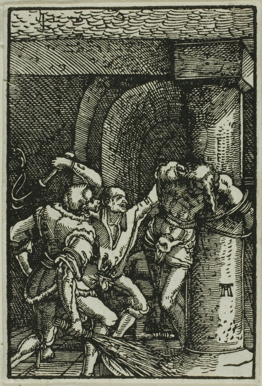 Bičování, z Pádu a vykoupení člověka od Albrecht Altdorfer
