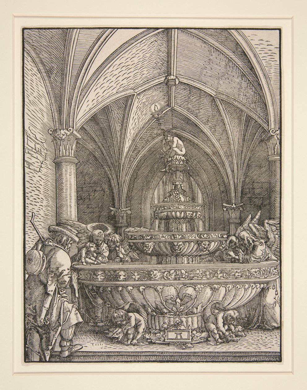 Svatá rodina na útěku do Egypta u fontány od Albrecht Altdorfer
