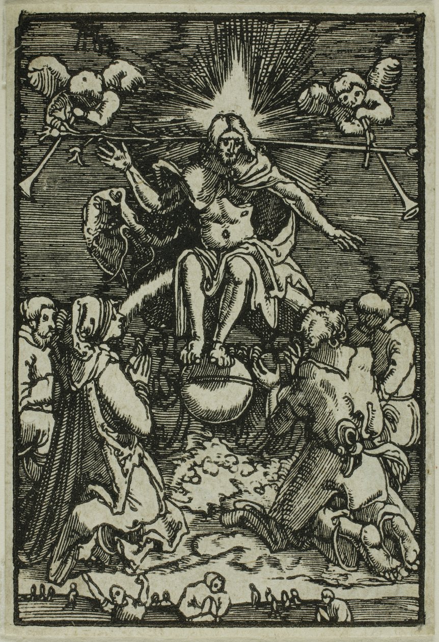 Poslední soud, z Pádu a vykoupení člověka od Albrecht Altdorfer