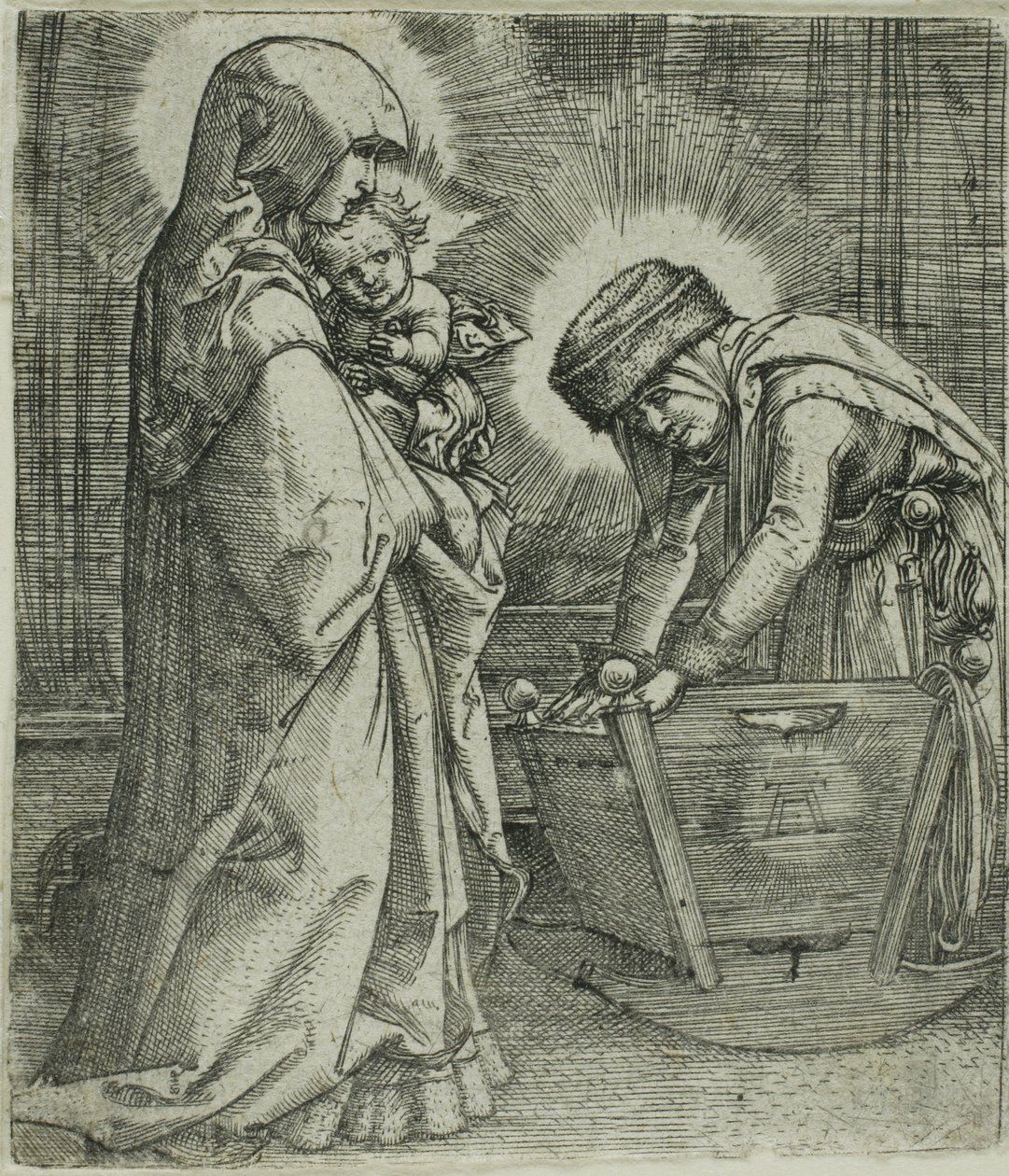 Panna a dítě se svatou Annou u kolébky od Albrecht Altdorfer