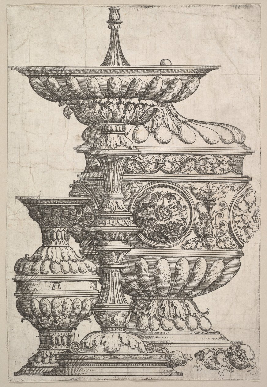 Tři elegantní nádoby na bílém pozadí, ca. 1525. od Albrecht Altdorfer