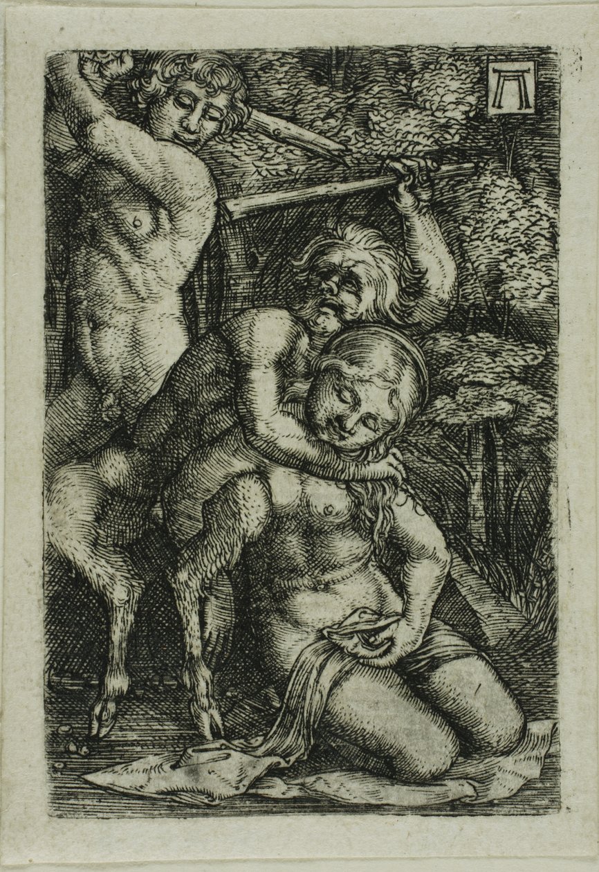 Dva satyři bojující o nymfu od Albrecht Altdorfer