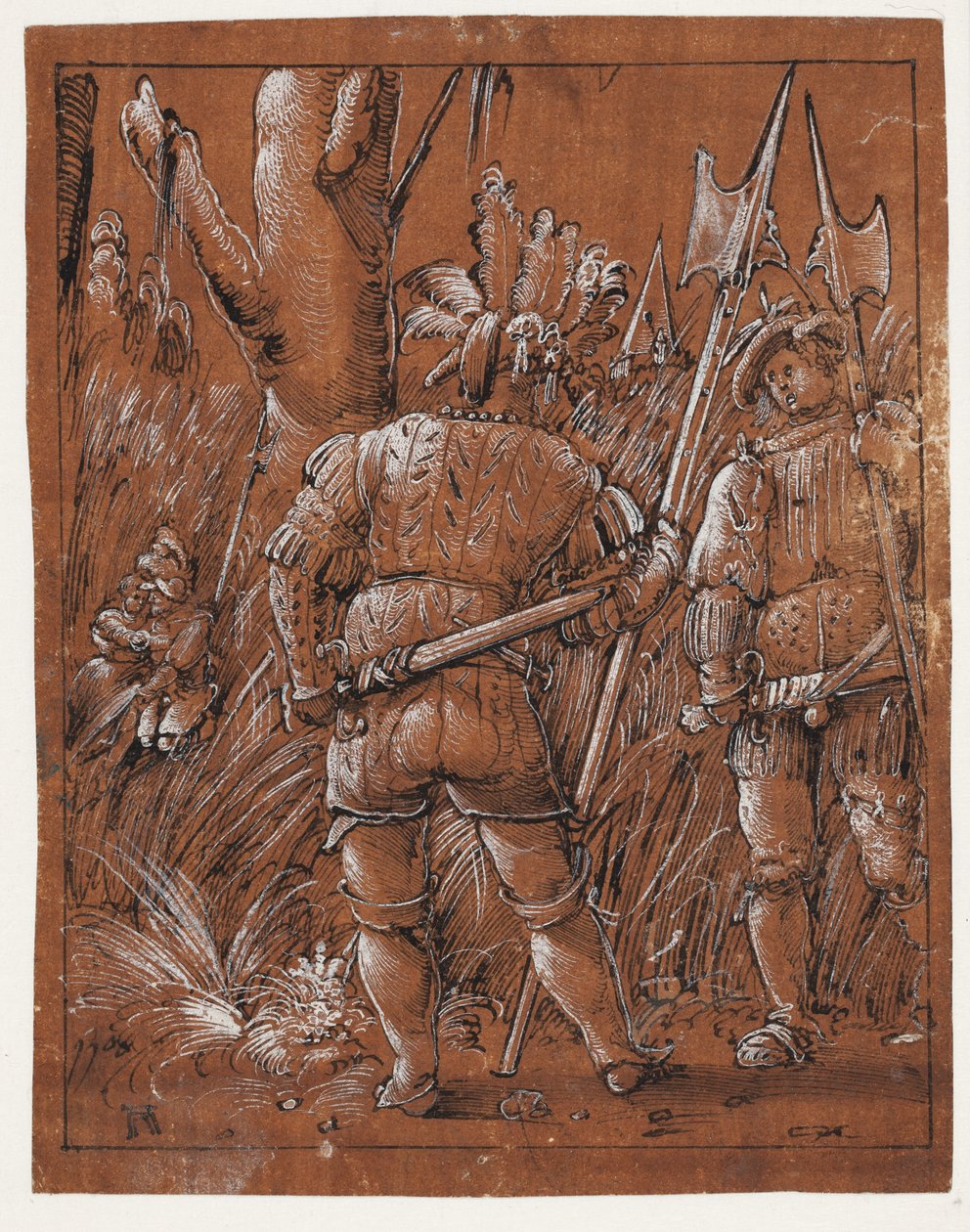 Dva lansquenets sledující dvojici milenců od Albrecht Altdorfer