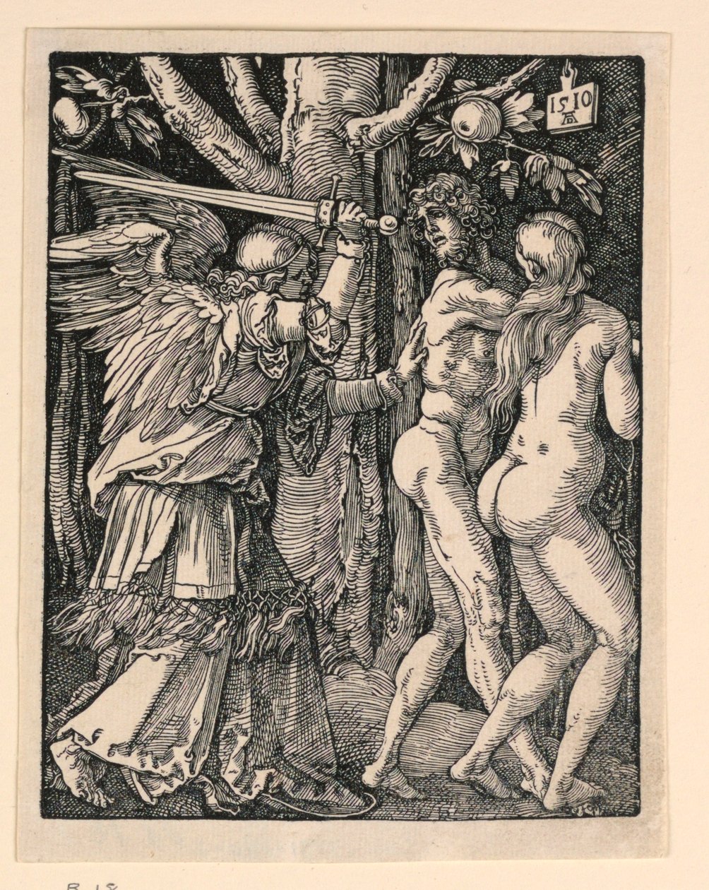 Adam a Eva vyhnáni z ráje, ze série Malá vášeň od Albrecht Dürer
