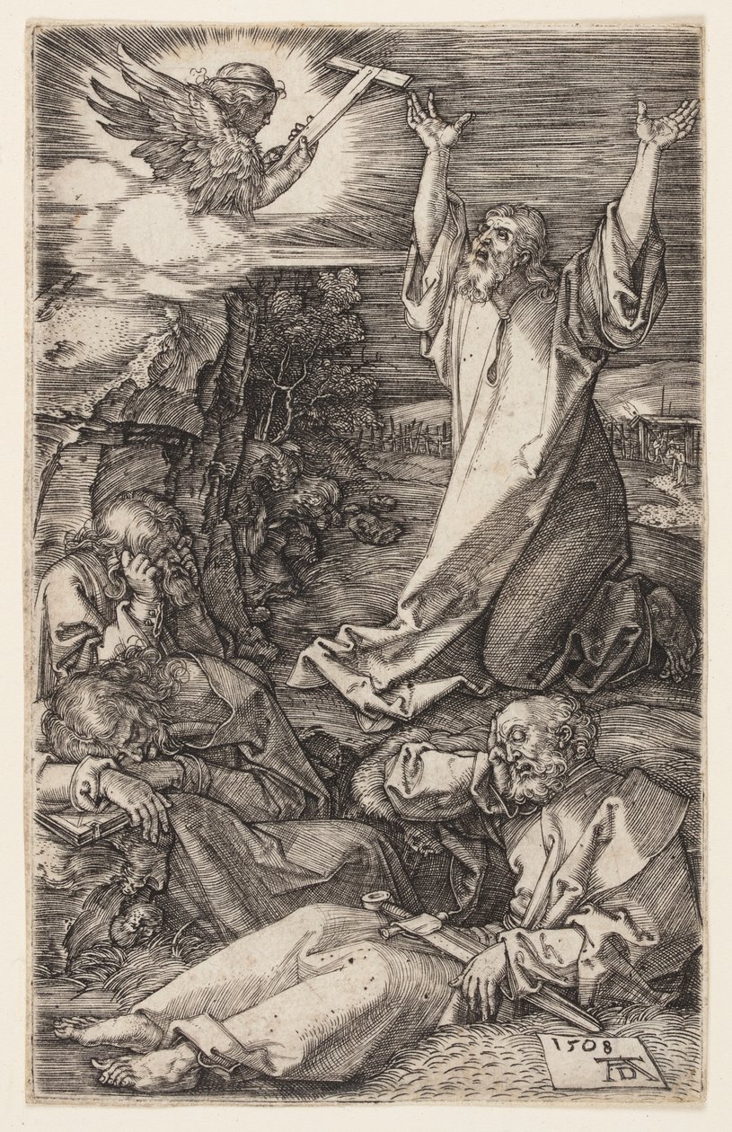 Agónie v zahradě, z The Engraved Passion od Albrecht Dürer