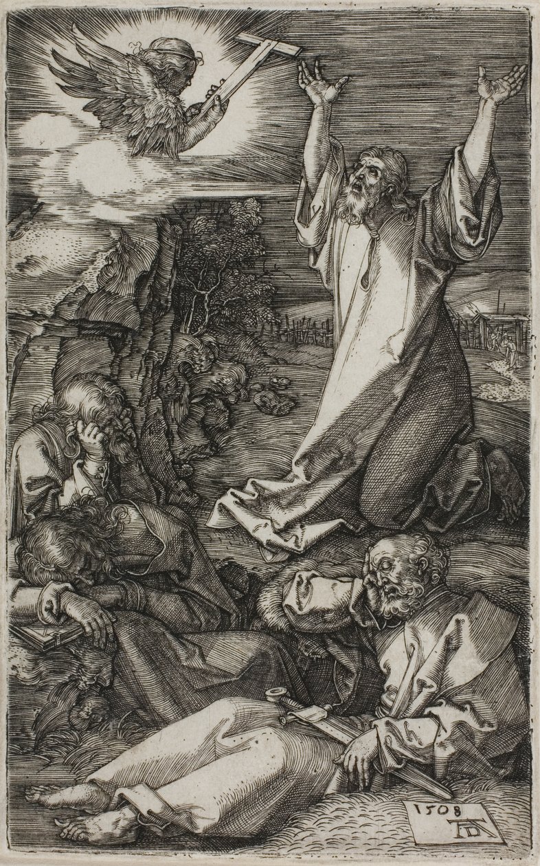 Agónie v zahradě, z The Engraved Passion od Albrecht Dürer