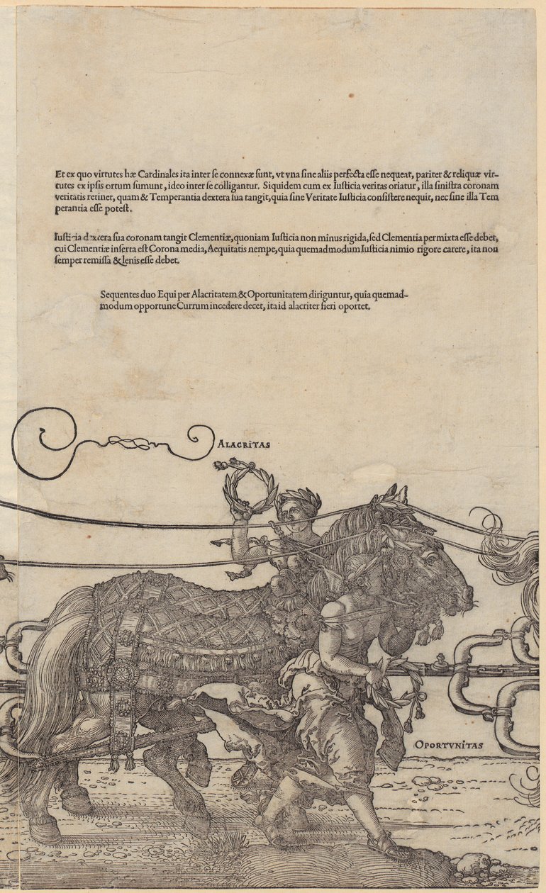 Alacritas, list 4 ze série „Velký triumfální vůz“ od Albrecht Dürer