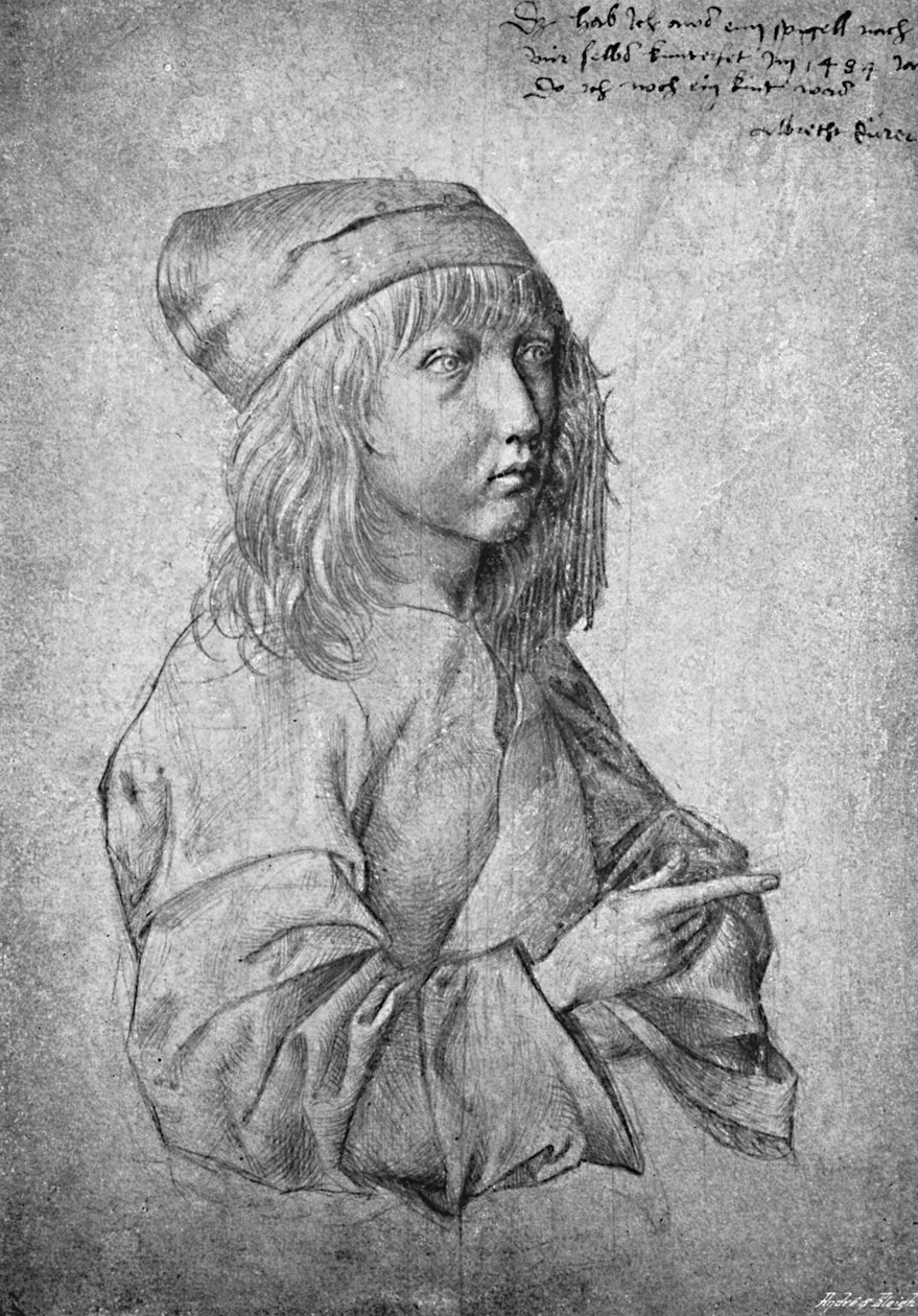 Albrecht Durer ve věku třinácti let. Z vlastní kresby, 1484, 1906. od Albrecht Dürer
