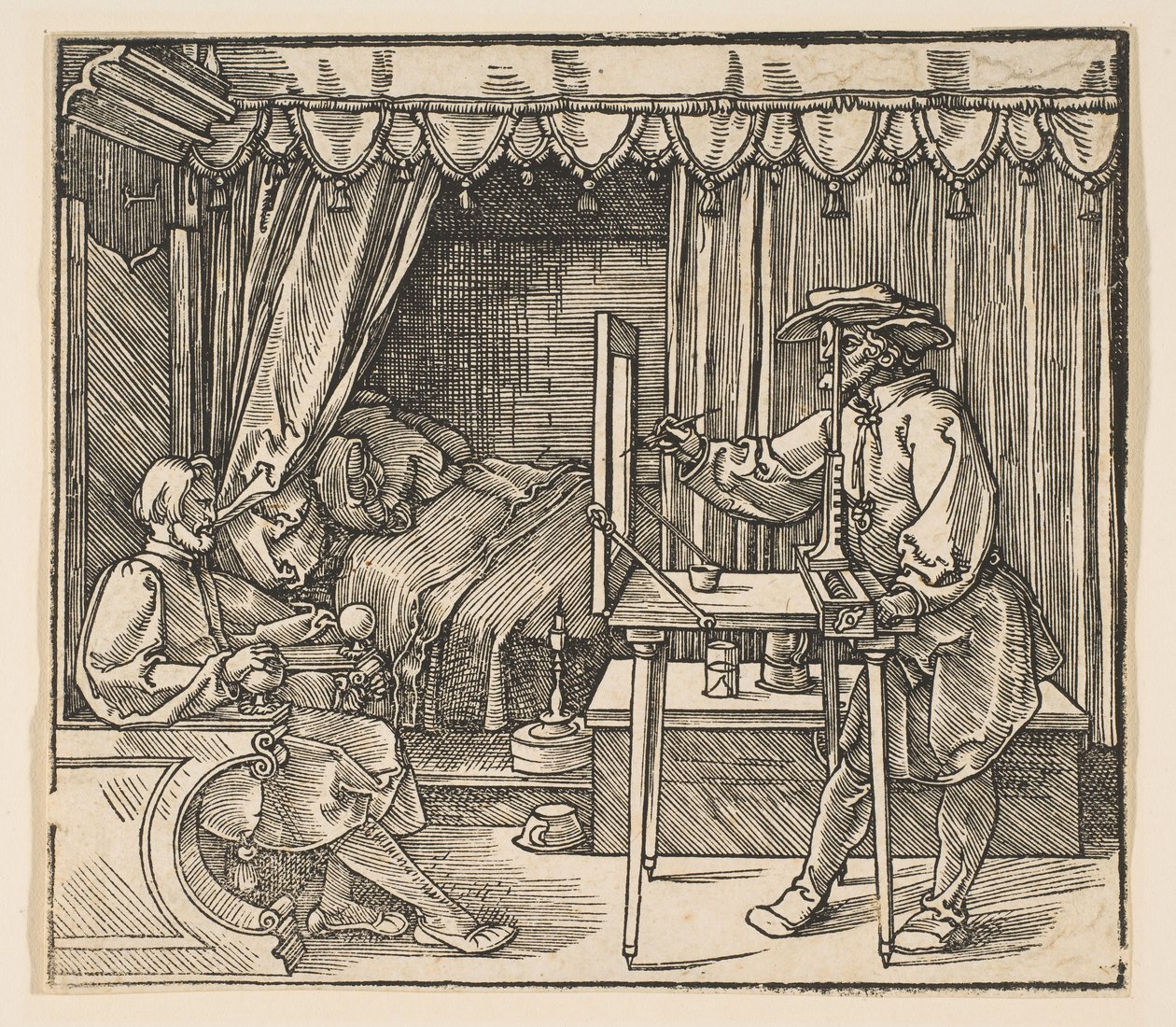 Umělec kreslící portrét muže.a.n.d. od Albrecht Dürer