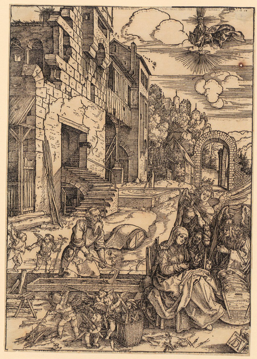 Pobyt v Egyptě, list 15 ze série „Život Panny Marie“ od Albrecht Dürer