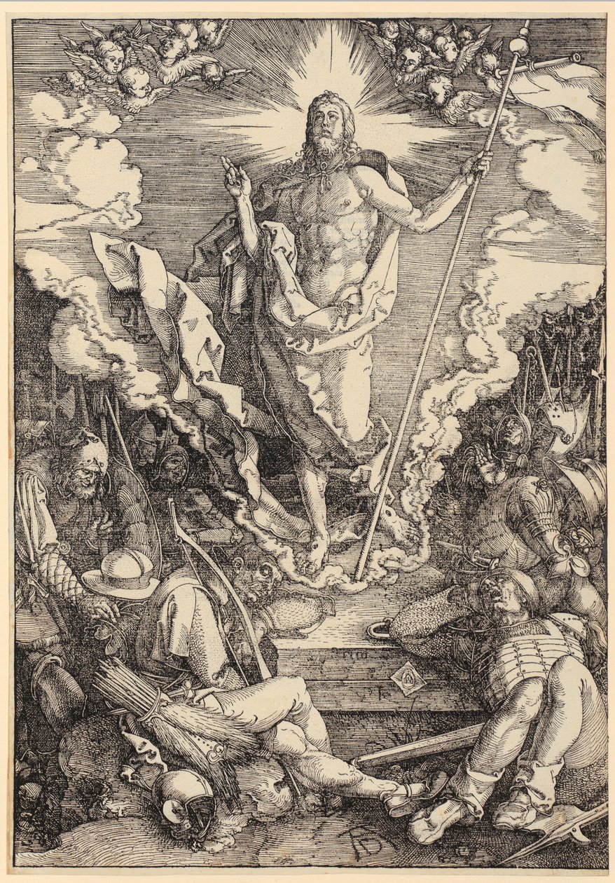 Vzkříšení Krista, list č. 12 ze série „Velké pašije“ od Albrecht Dürer