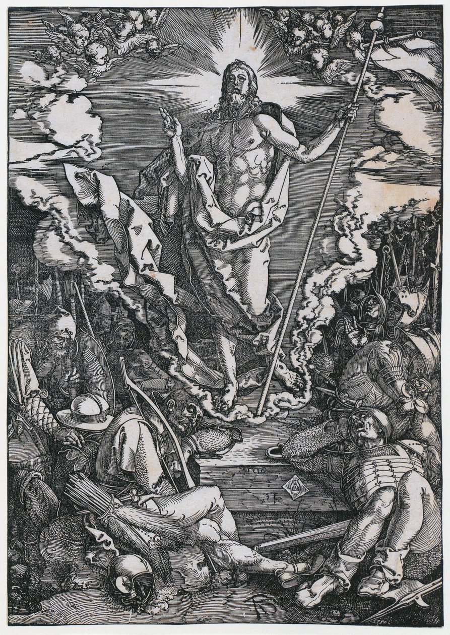 Vzkříšení Krista, list č. 12 ze série „Velké pašije“ od Albrecht Dürer