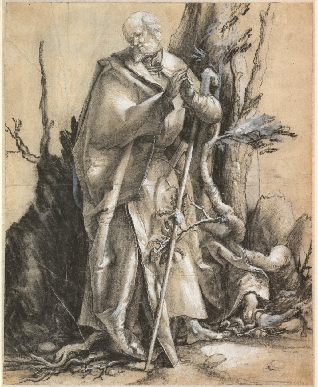 Vousatý světec v lese, kolem roku 1516 od Albrecht Dürer