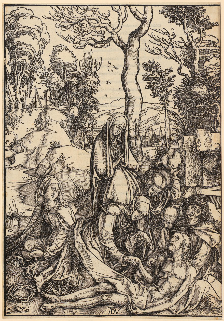 Oplakávání Krista, list č. 9 ze série „Velké pašije“ od Albrecht Dürer