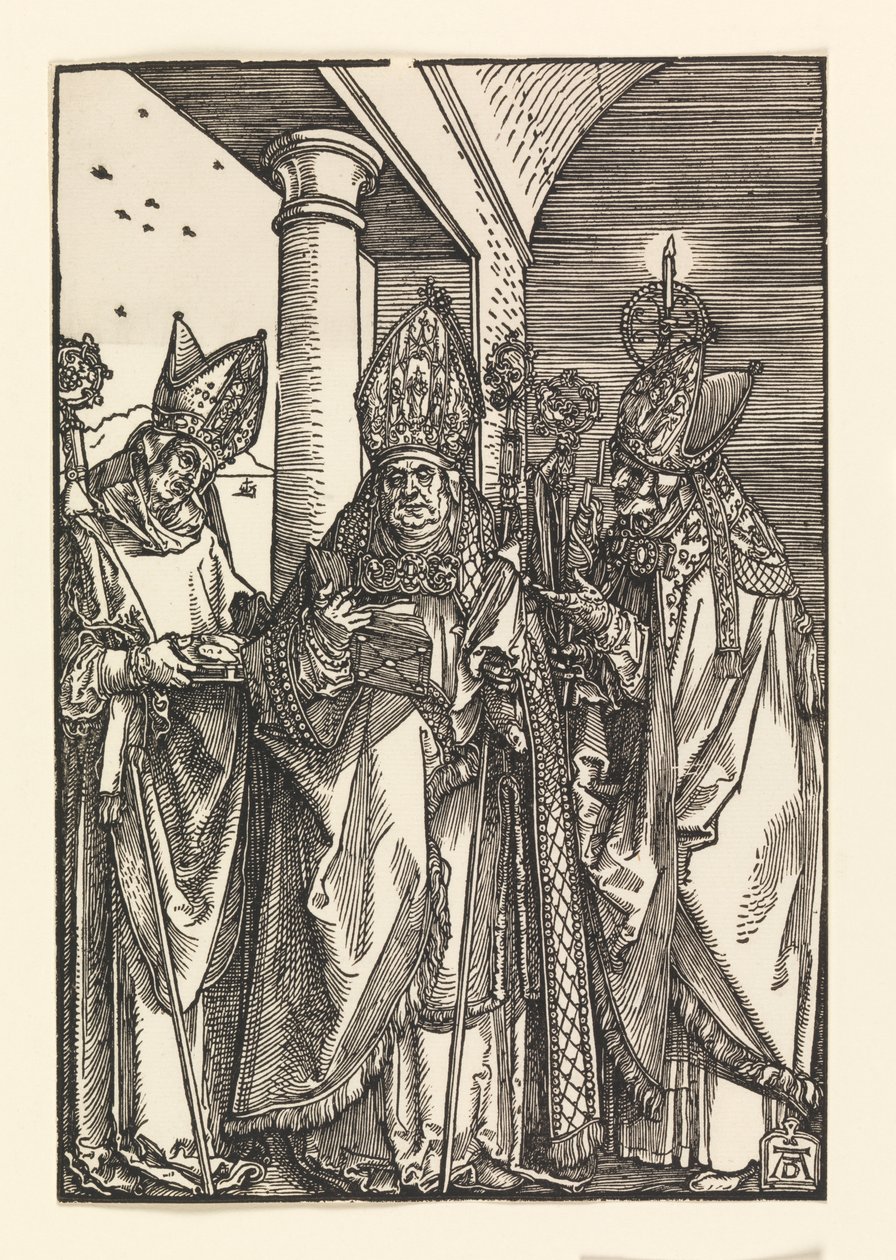 Biskupové Nicholas, Ulric, Erasmus od Albrecht Dürer
