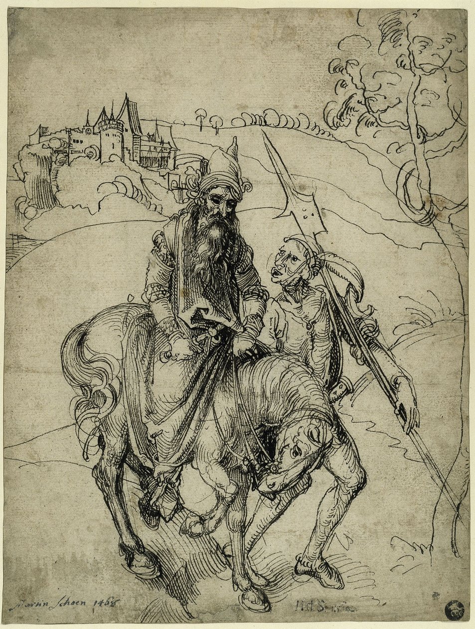 Slepý jezdec (Belisarios?) od Albrecht Dürer