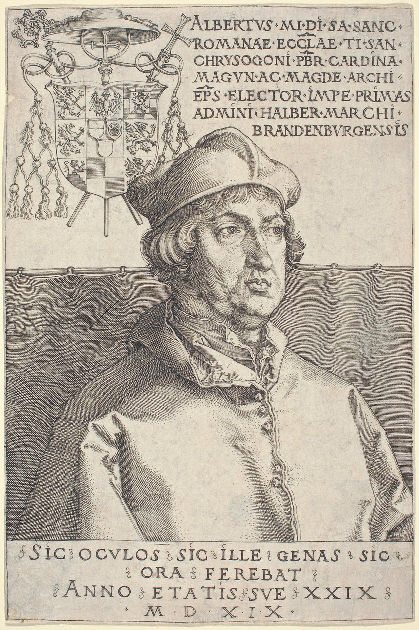 Kardinál Albrecht Braniborský ("malý kardinál") od Albrecht Dürer