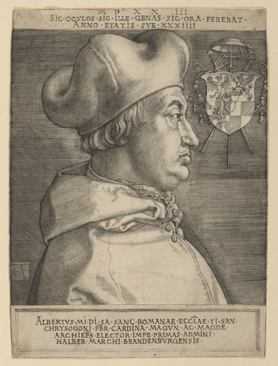 Kardinál Albrecht Braniborský (velká deska) od Albrecht Dürer
