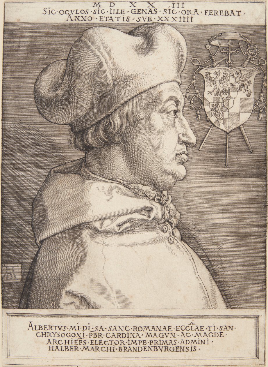 kardinál Albrecht Braniborský; nebo velký kardinál od Albrecht Dürer