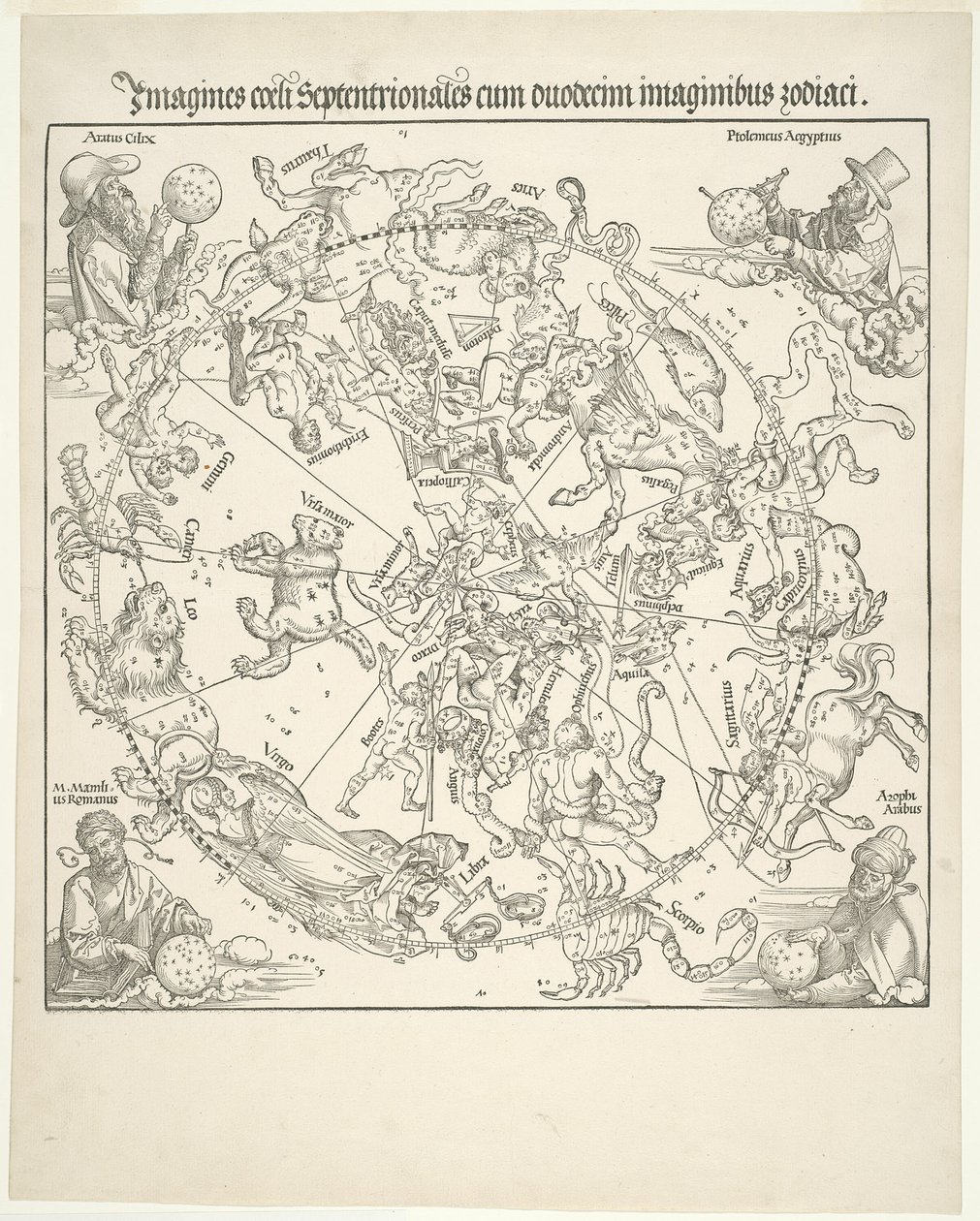 Nebeská mapa severní oblohy od Albrecht Dürer