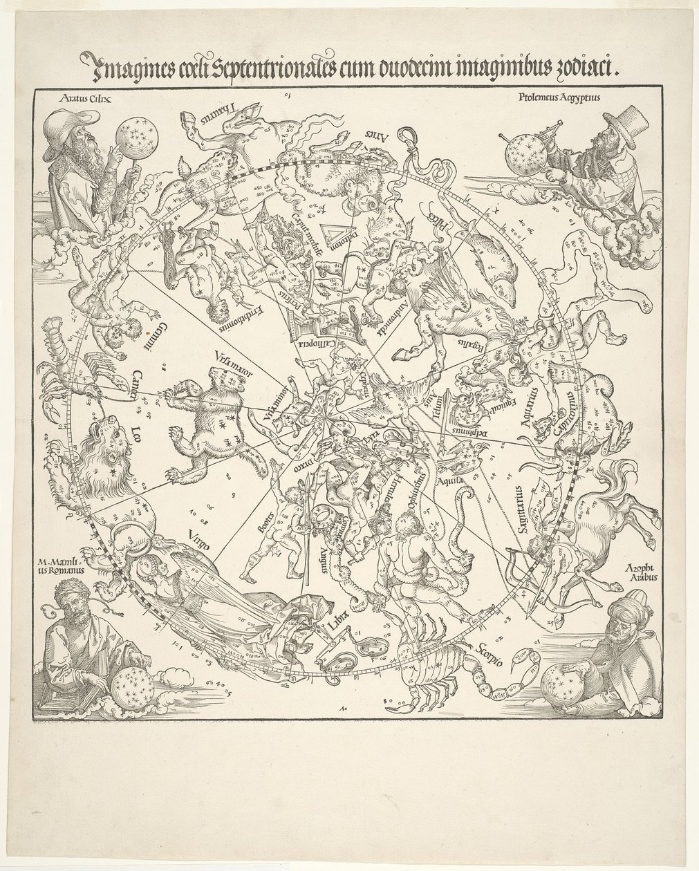 Nebeská mapa severní oblohy od Albrecht Dürer