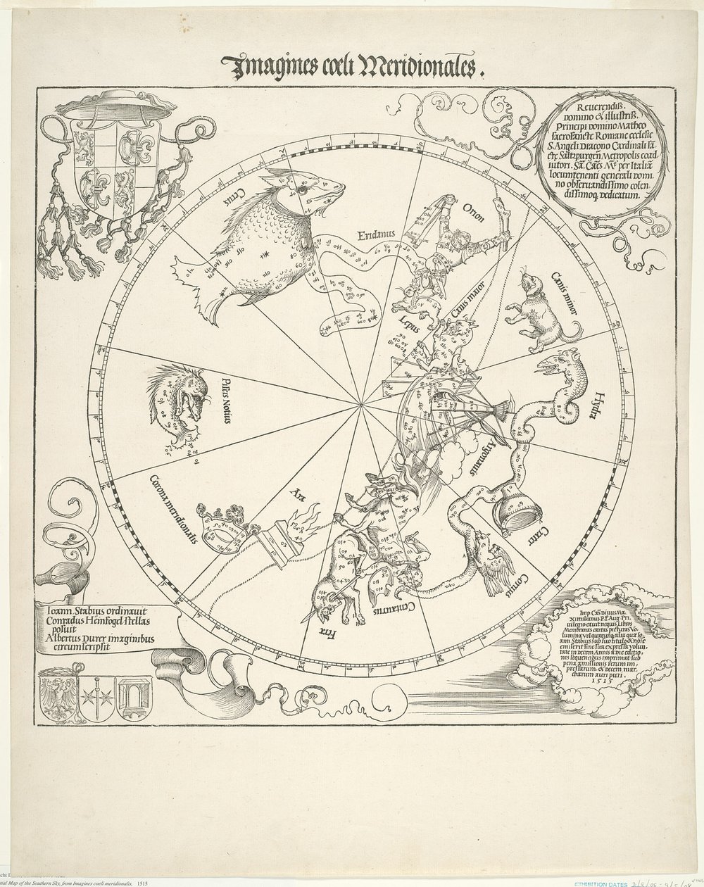 Nebeská mapa jižní oblohy (Imagines coeli meridionalis) od Albrecht Dürer