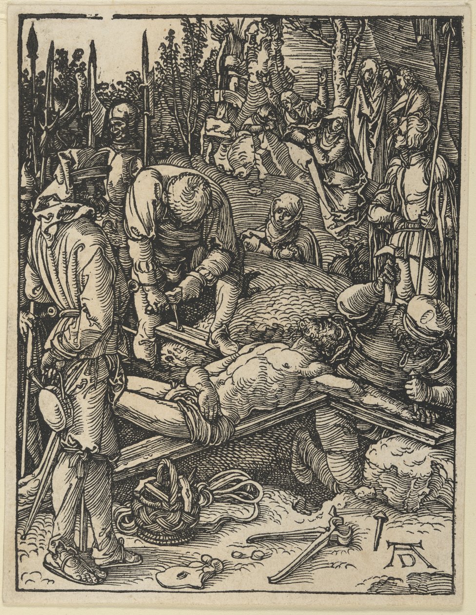 Kristus přibitý na kříž, z Malých pašijí od Albrecht Dürer