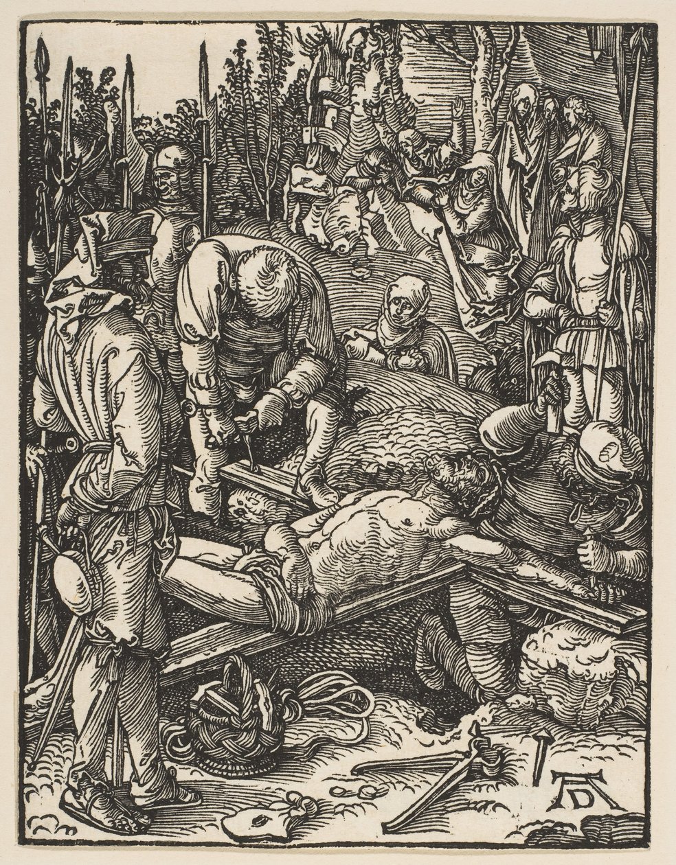 Kristus přibitý na kříž, z Malého umučení, ca. 1509. od Albrecht Dürer