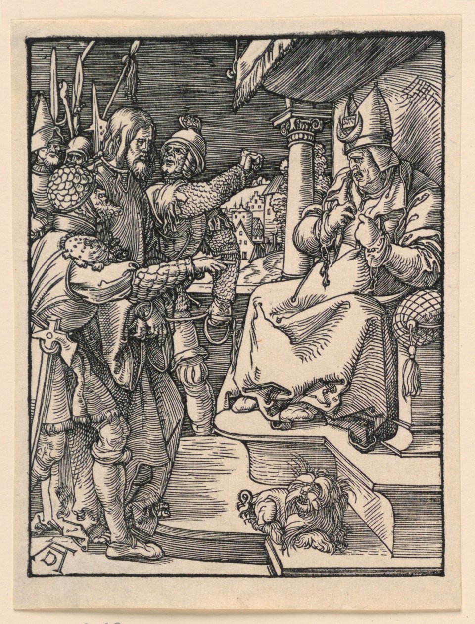 Kristus před Kaifášem ze série Malé pašije od Albrecht Dürer