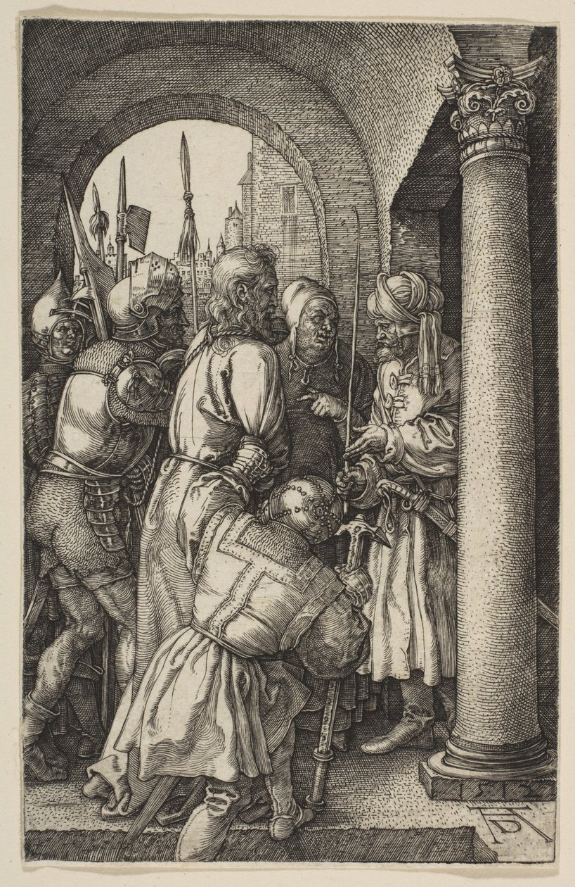 Kristus před Pilátem, z filmu „Umučení Krista“ od Albrecht Dürer