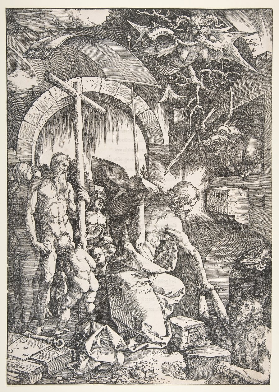 Kristus v limbu, z Velké vášně, vydání 1511.n.d. od Albrecht Dürer