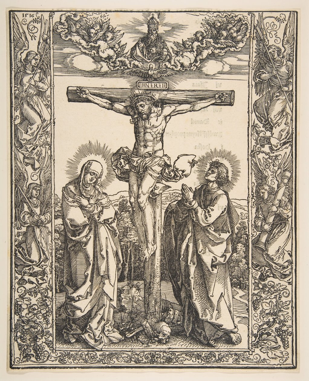 Kristus na kříži mezi Pannou a svatým Janem, 1516. od Albrecht Dürer