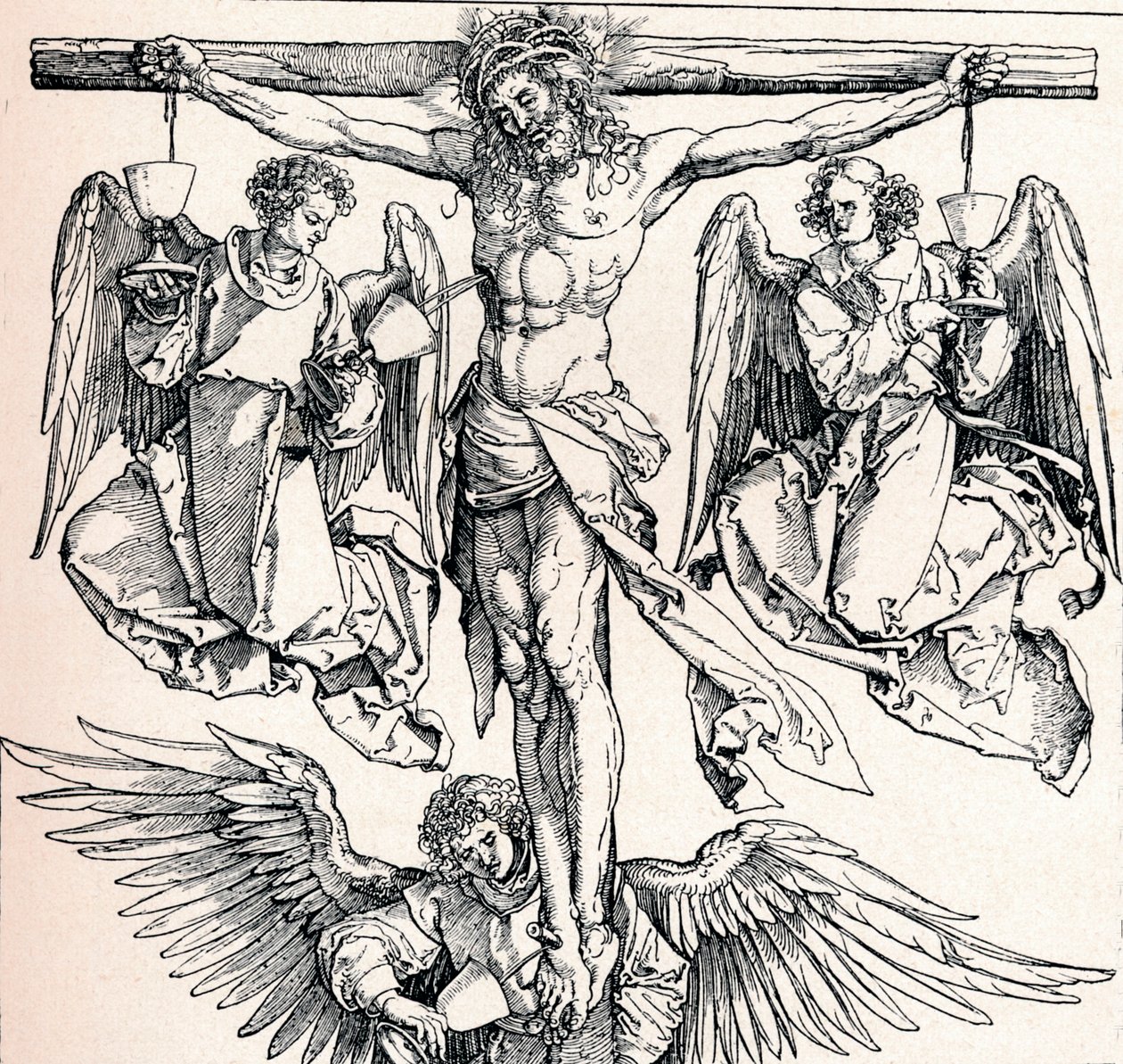 Kristus na kříži se třemi anděly, 1523-1525 1906 od Albrecht Dürer