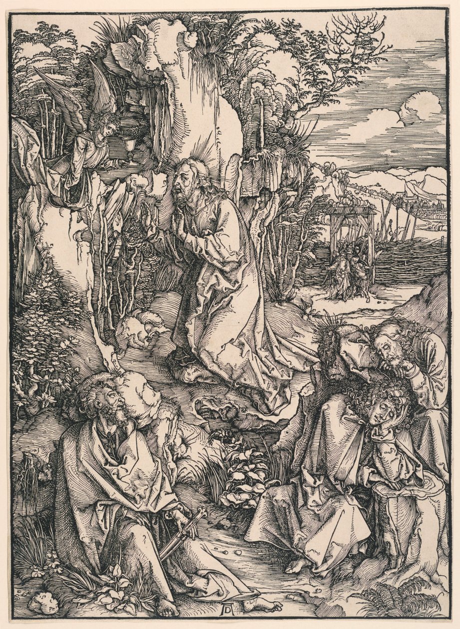Kristus na Olivetské hoře (Agónie v zahradě) z Velké vášně od Albrecht Dürer