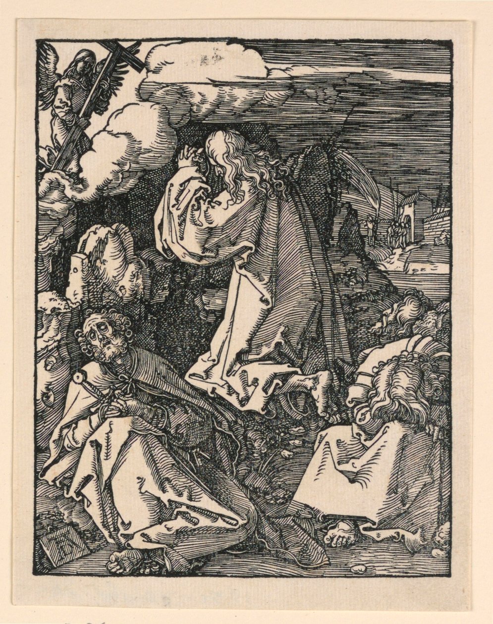 Kristus na Olivové hoře (Agónie v zahradě), ze série Malé vášně od Albrecht Dürer