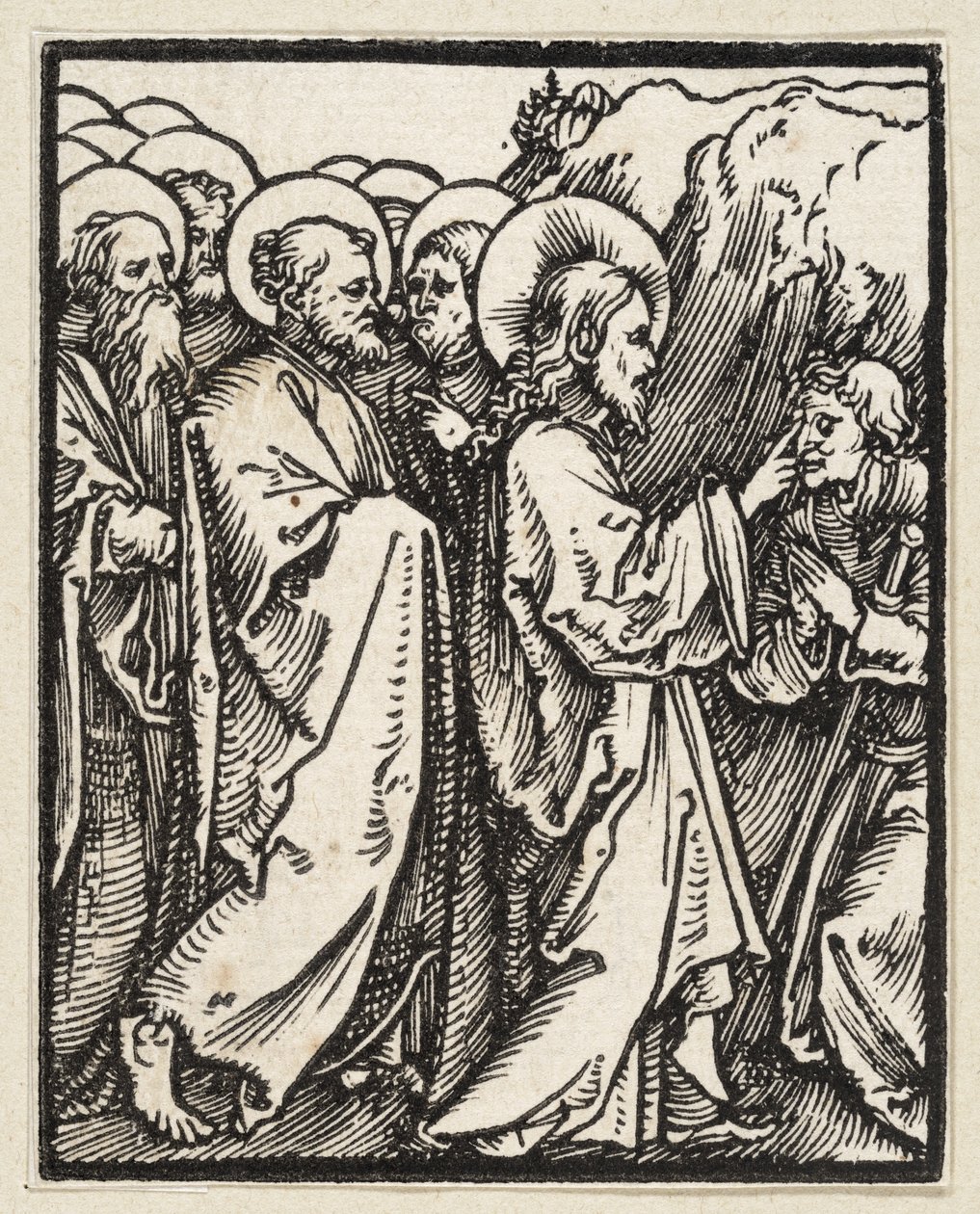Kristus uzdravuje slepého (z: Postilla, 43 dřevořezů) od Albrecht Dürer