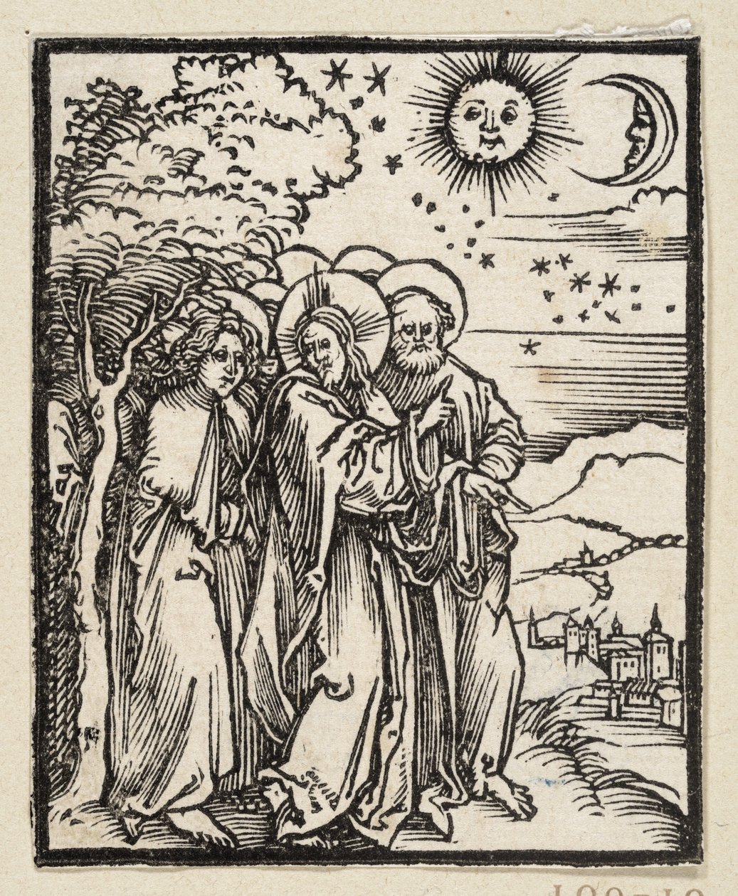 Kristus ukazuje svým učedníkům nebeská znamení (z díla: Postilla, 43 dřevořezů) od Albrecht Dürer