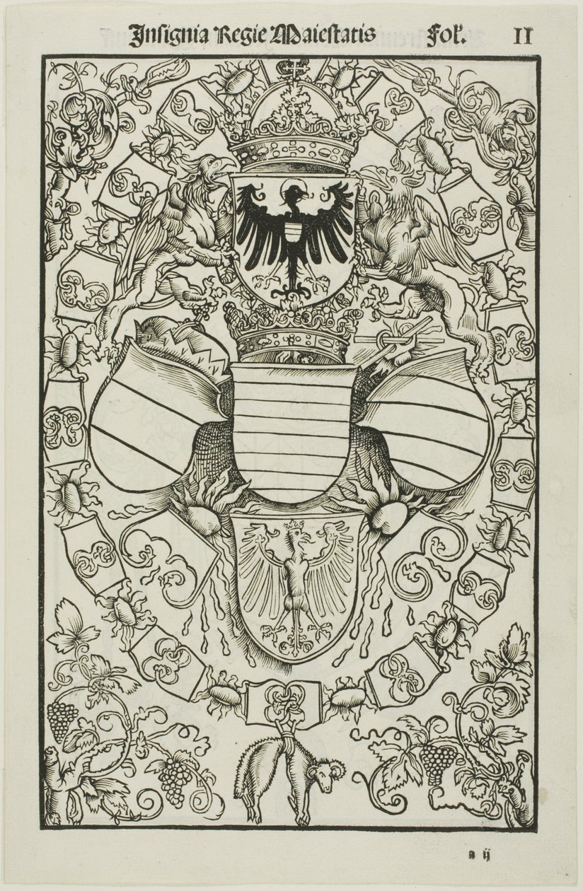 Erb Maxmiliána I. jako krále Římanů od Albrecht Dürer