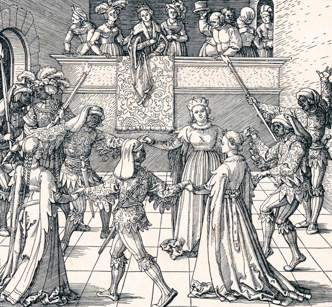 Dance by Torchlight, Augsburg, 1516 1906 od Albrecht Dürer
