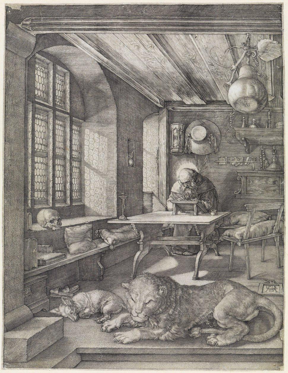 Svatý Jeroným v vitríně od Albrecht Dürer