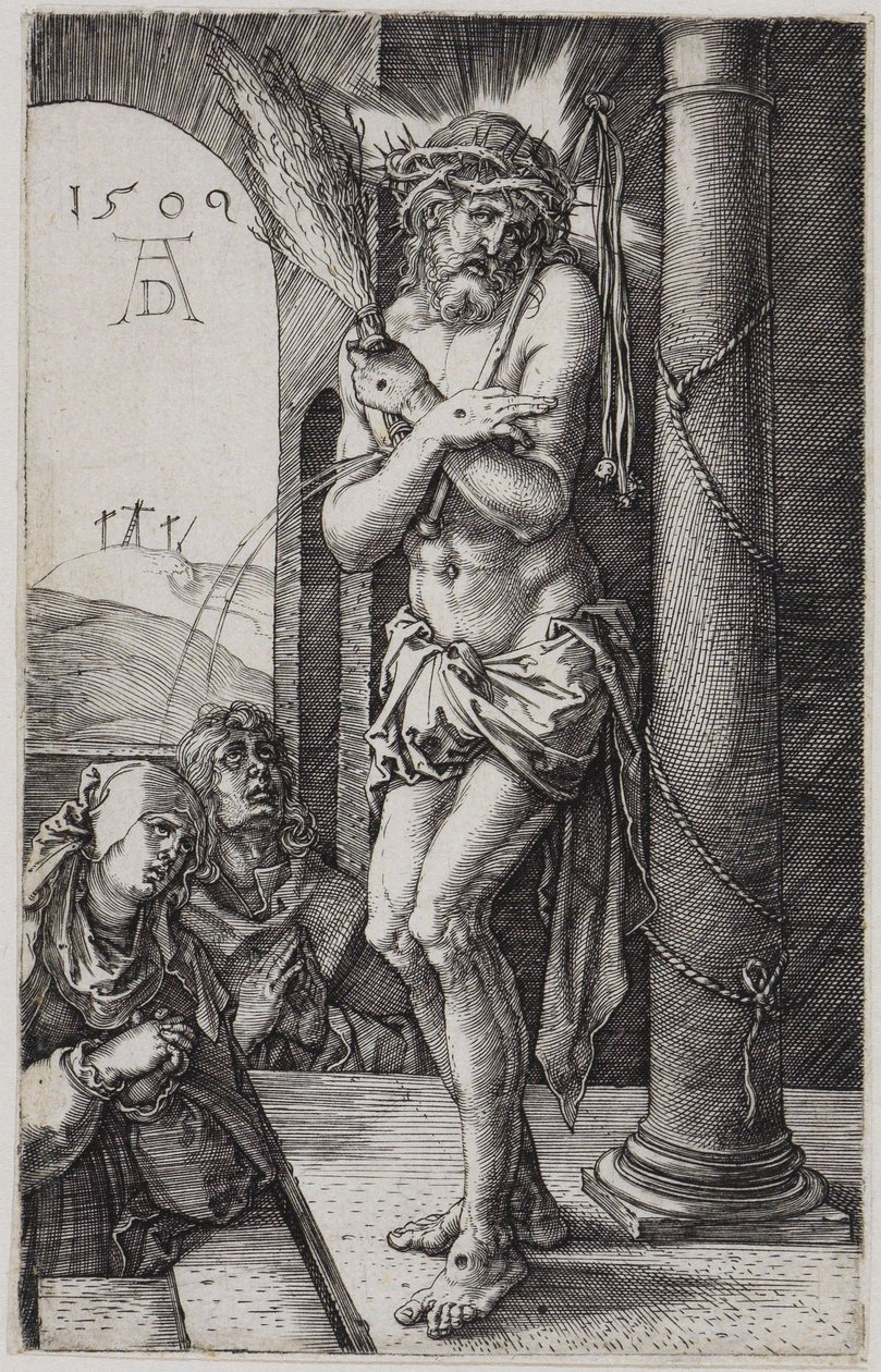 Muž bolesti před Marií a Janem od Albrecht Dürer