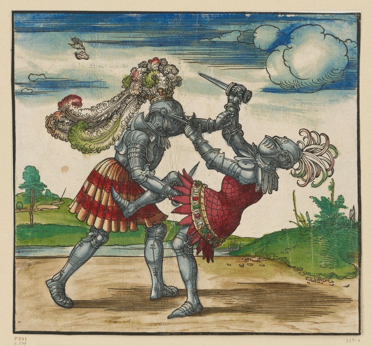 Souboj pěšky (dřevořezy Freydal) od Albrecht Dürer