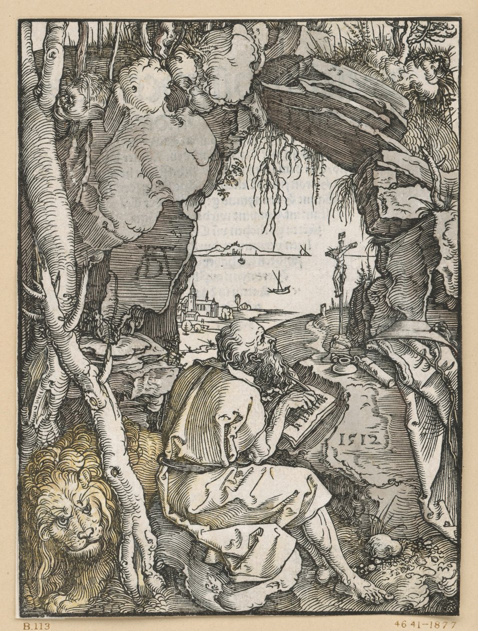 Svatý Jeroným ve skalní jeskyni od Albrecht Dürer